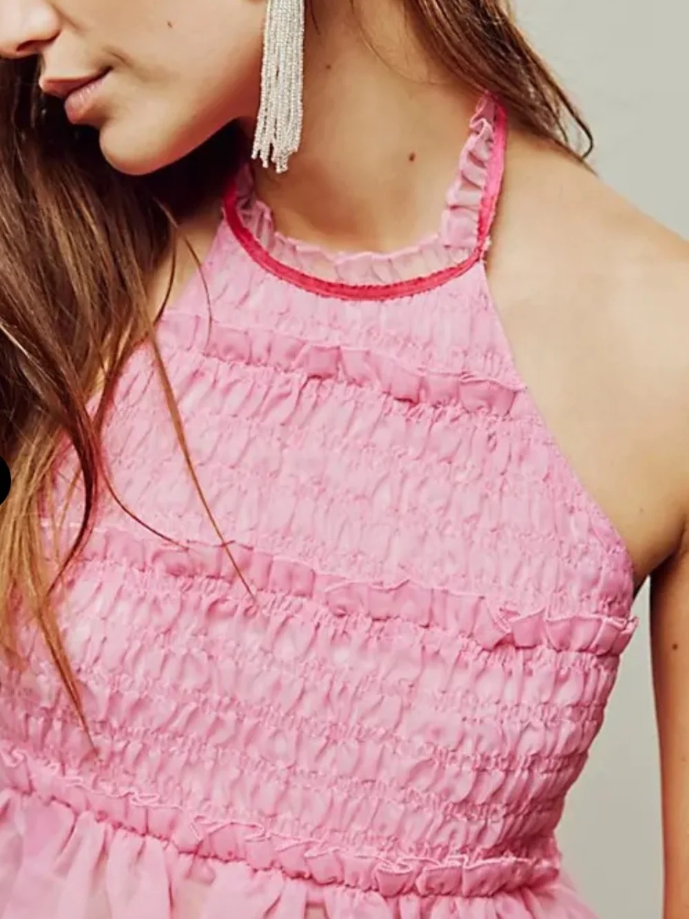 Free People Cupcake Cutie Halter Top nwot Pink Large
